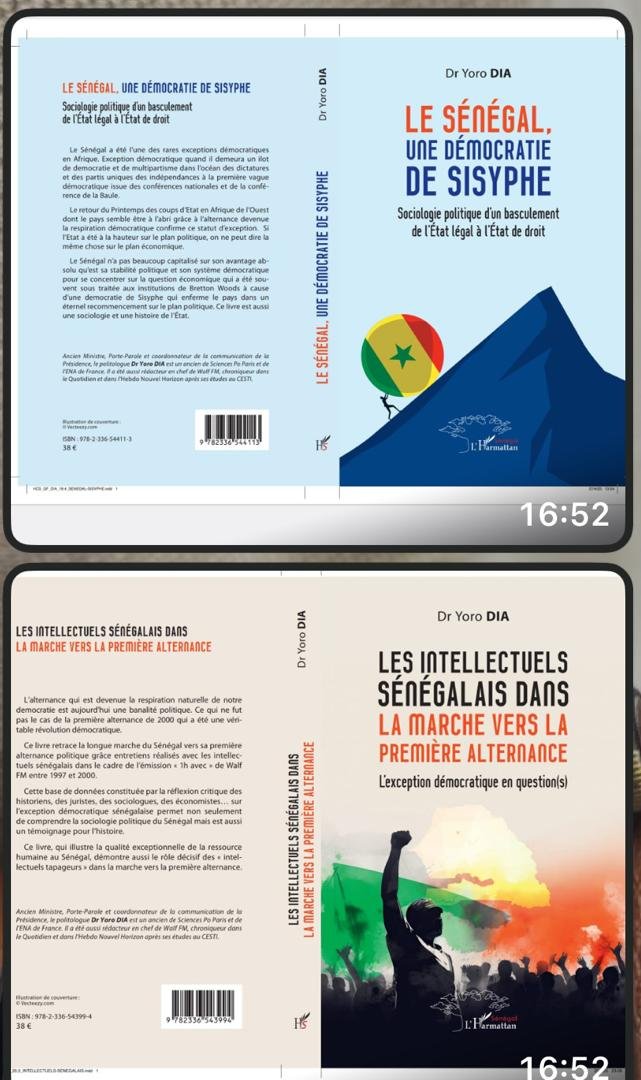 Harmattan : Sortie bientôt du livre de l’ancien Ministre, Dr. Yoro Dia : « Le Sénégal, une démocratie de Sisyphe… »