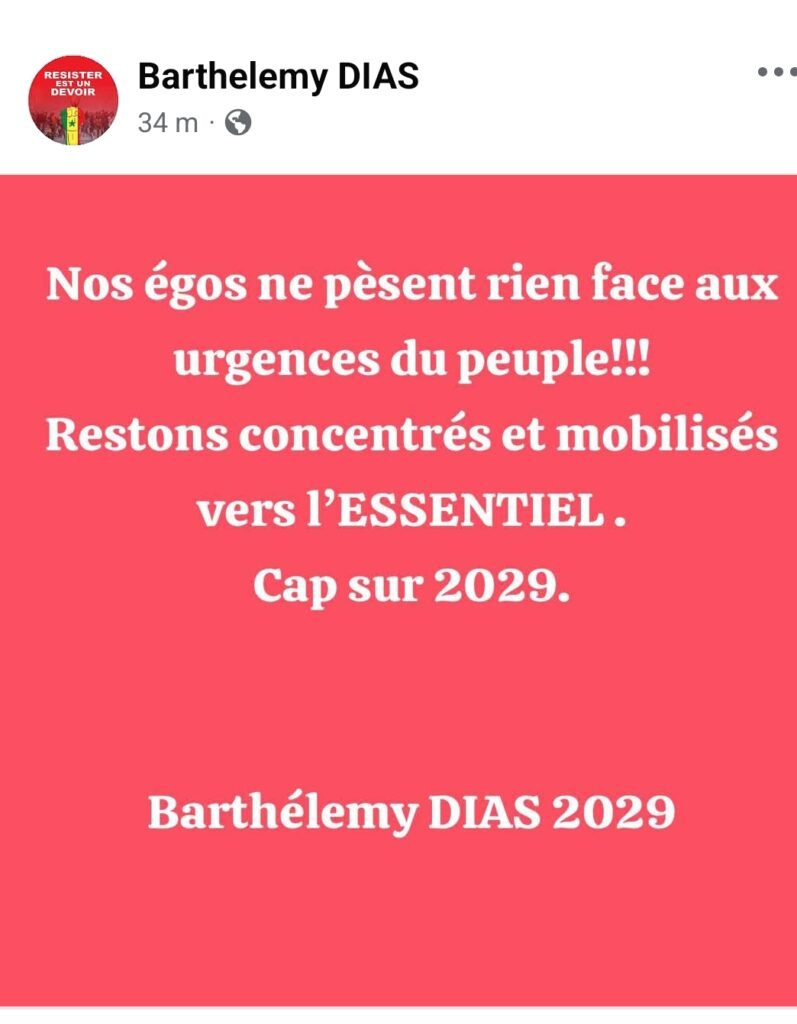 Barthélémy Dias appelle à l