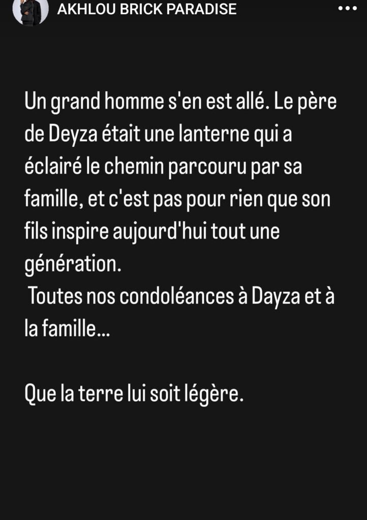Akhlou Brick en deuil : Dayza confronté à une perte familiale